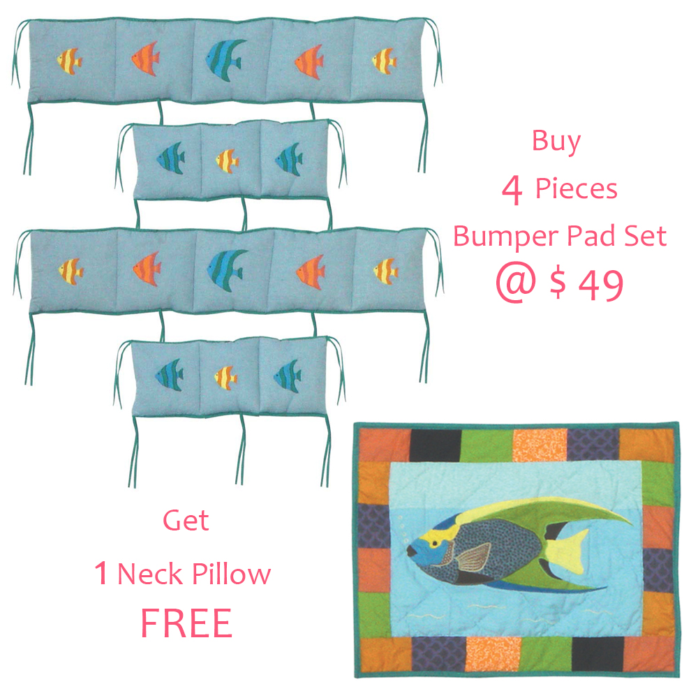 Ocean Schools Bumper Pads 10"x52" & 10"x25" 2 EA
