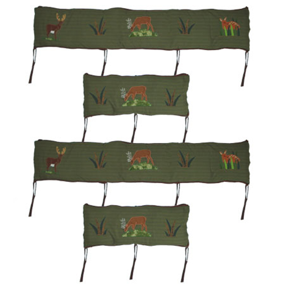 Whitetail Deer Grove Bumper Pads 10"x52" & 10"x25" 2 EA