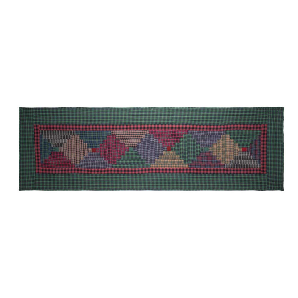 Tartan Log Cabin King Bed Runner or Scarf 30"W x 100"L