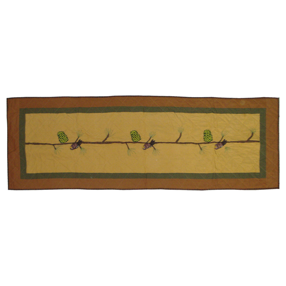 Pinecone Queen Bed Runner or Scarf 85"W x 30"L