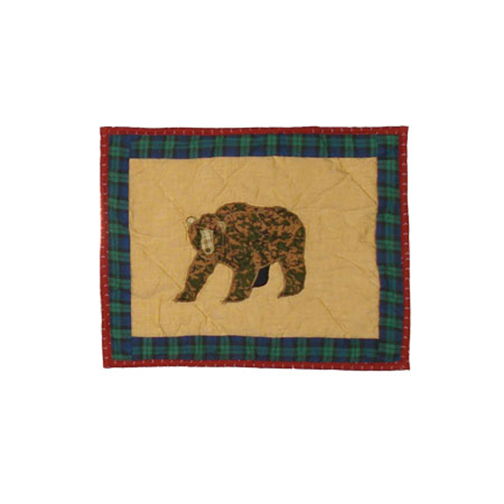 Cabin, bear,crib toss pillow 12"w x 16"l