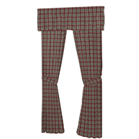 Brown and Green Plaid Window Curtain 40"W x 84"L
