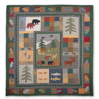Northwoods Walk Full Duvet Cover 76"W x 88"L