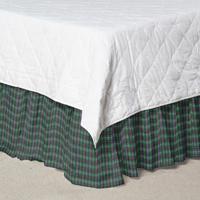 Green Tartan Plaid Bed Skirt Twin Size 39"W x 76"L-Drop-18"