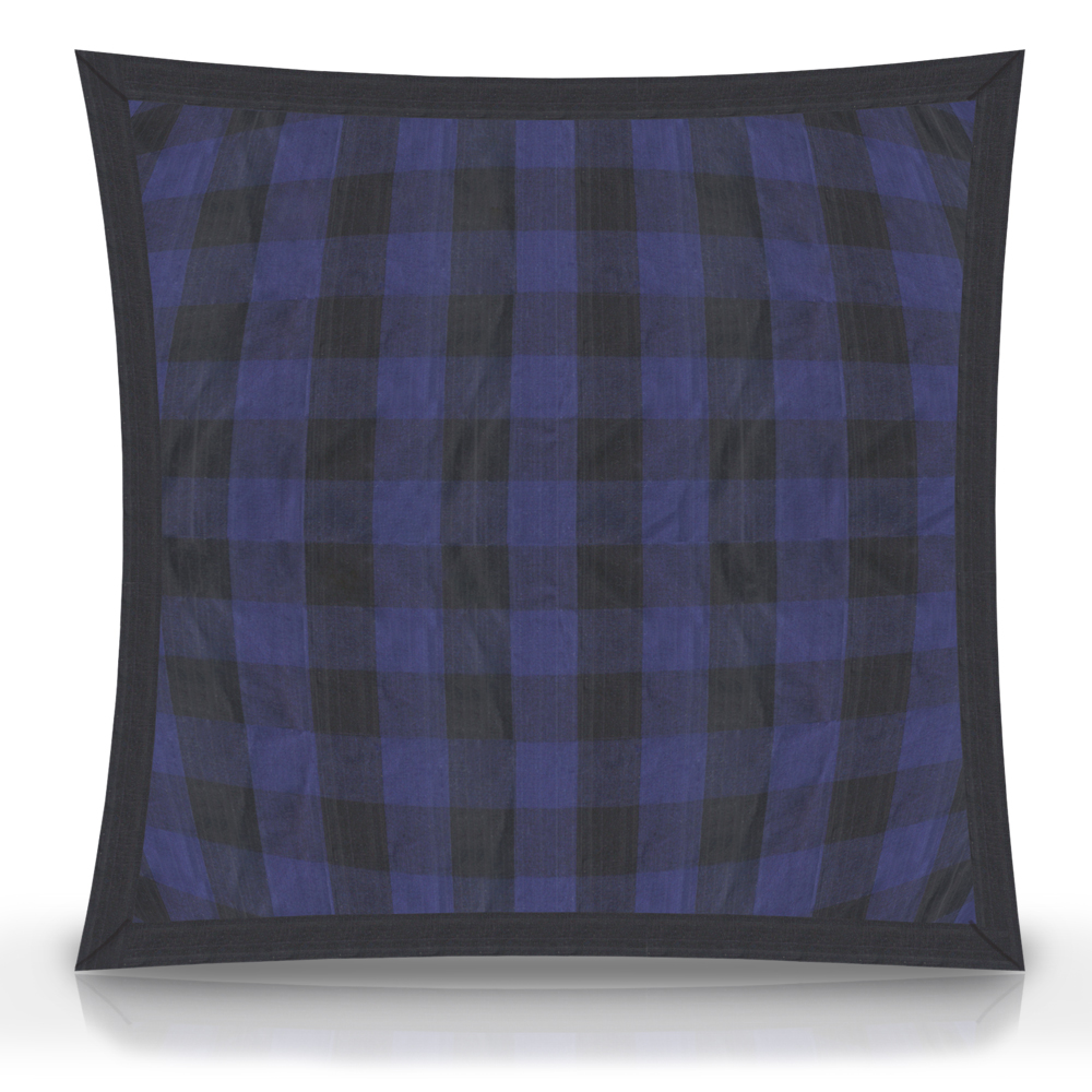 Blue and Black Twill Buffalo Check fabric euro shams 26"w x 26"l Flanges