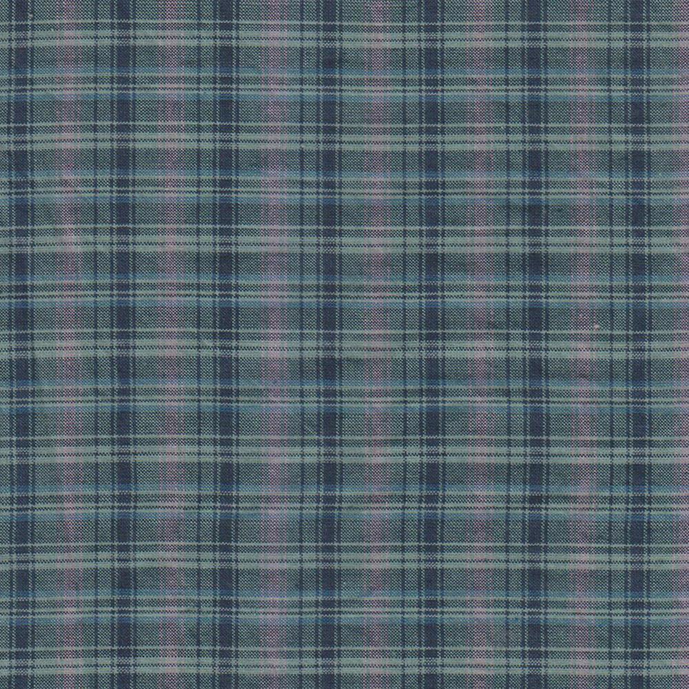 Navy & light blue plaid fabrics by the yard