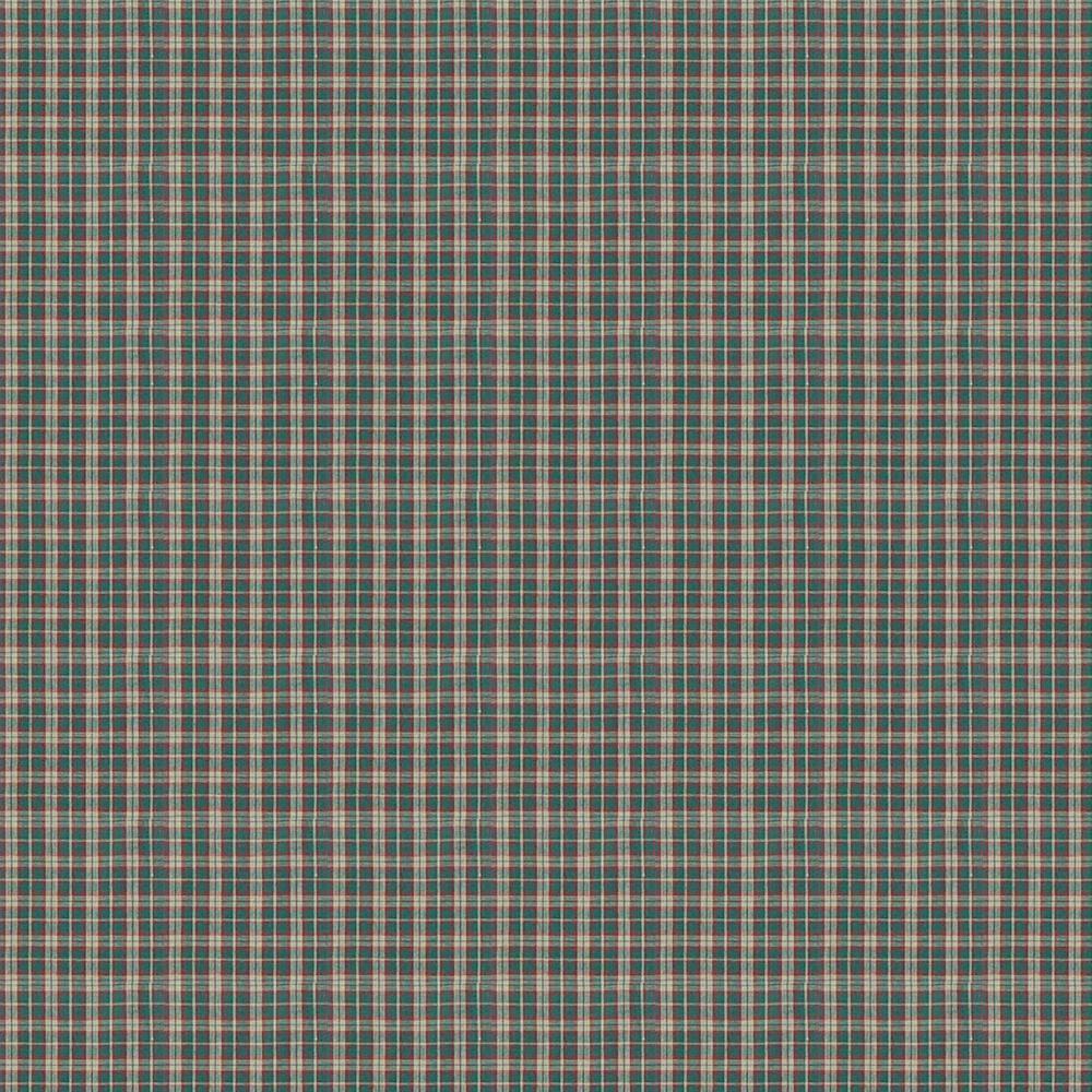 Green and Muddy Red Plaid fabrics by the yard
