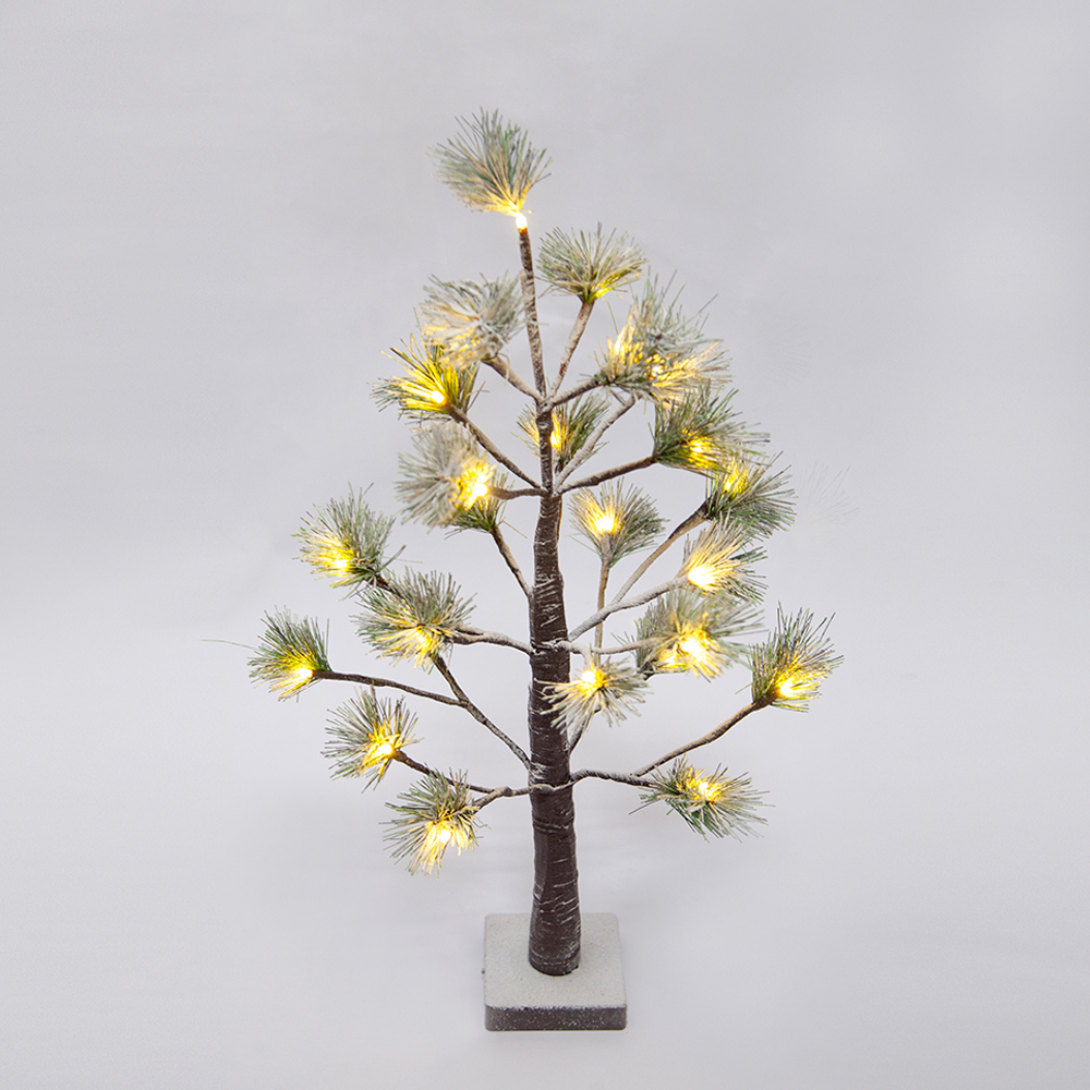 2 ft Prelit Christmas tree, Pine with green needle leaves  lighted tree with 24 warm white Lights. 