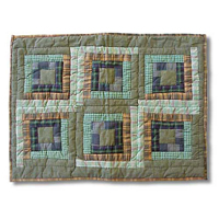 Green Log Cabin Pillow Sham 27"W x 21"L