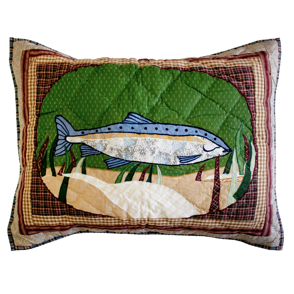 Gone Fishing Pillow Sham 27"W x 21"L