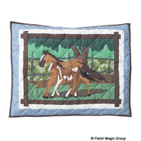 Horse Friends Pillow Sham 27"W x 21"L