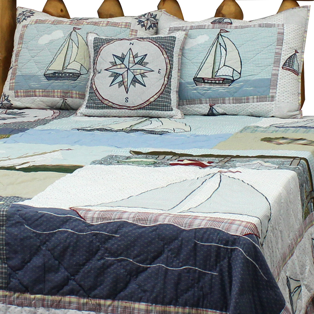 Nautical Drift King Quilt 105"W x 95"L