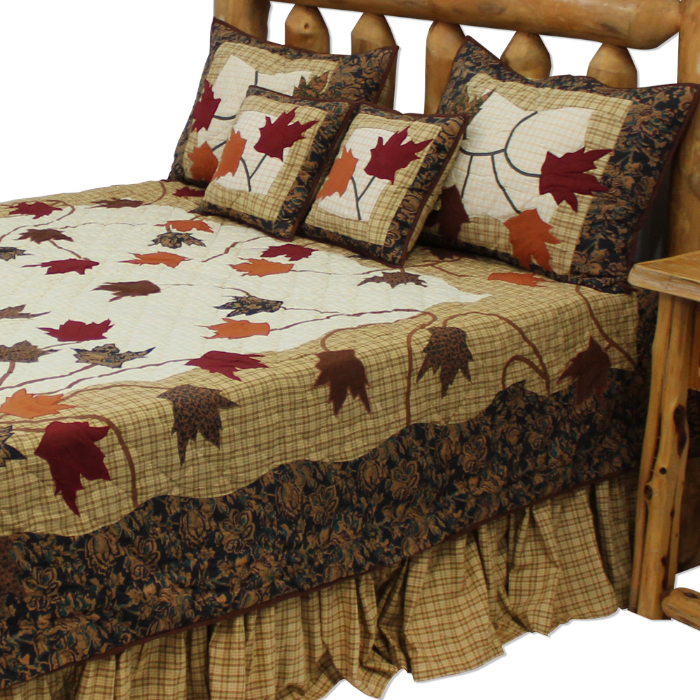 Autumn Leaves Luxury King Quilt 120"W x 106"L