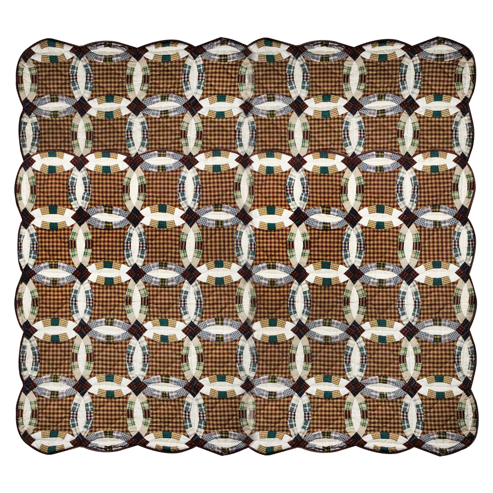 Farmland Wedding Ring Queen Quilt 85"W x 95"