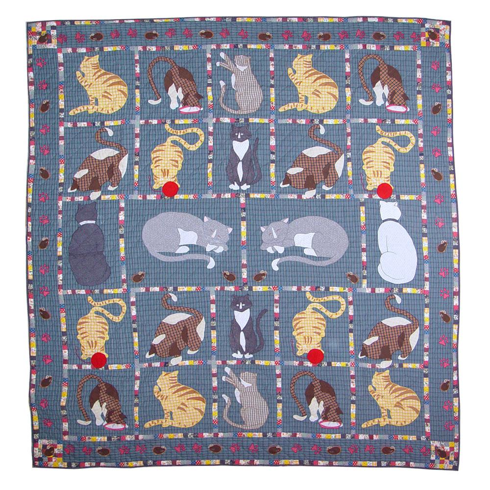 Kitty Cats Queen Quilt 85"W x 95"L