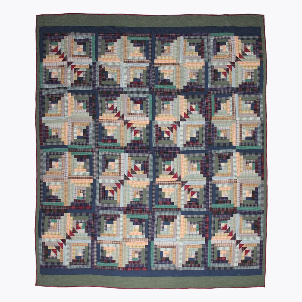Wild Goose Log Cabin Queen Quilt 85"W x 95"L