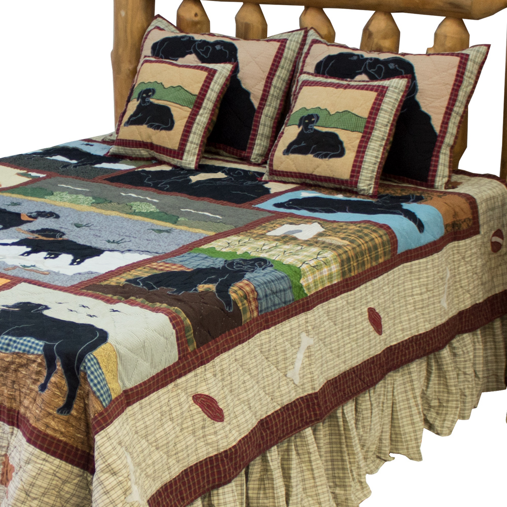 Black Lab Twin Quilt 65"W x 85"L