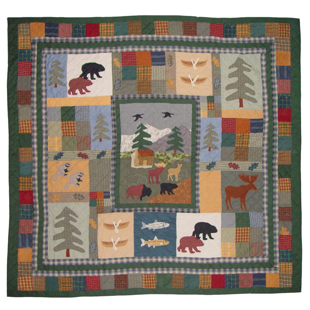 Northwoods Walk Twin Quilt 65"W x 85"L