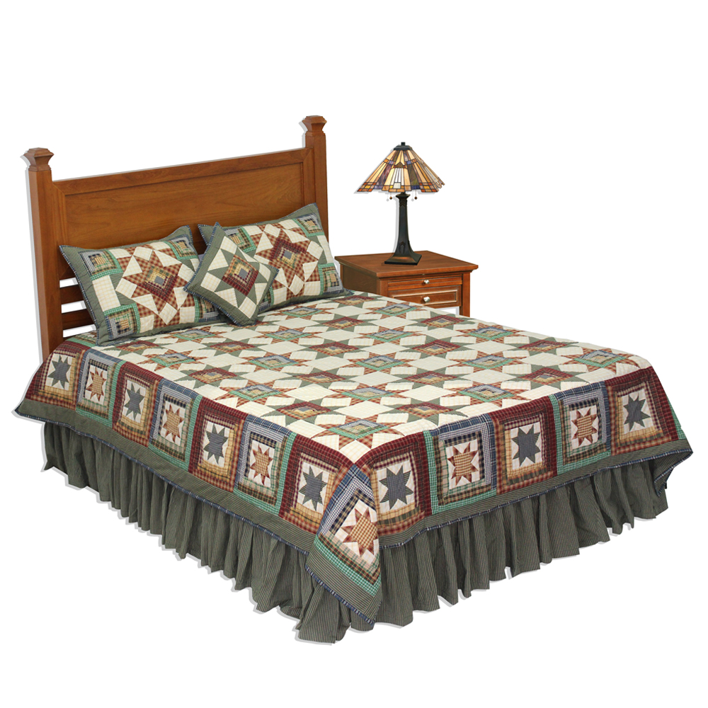 Cottage Star Super King Quilt 110"W x 96"L