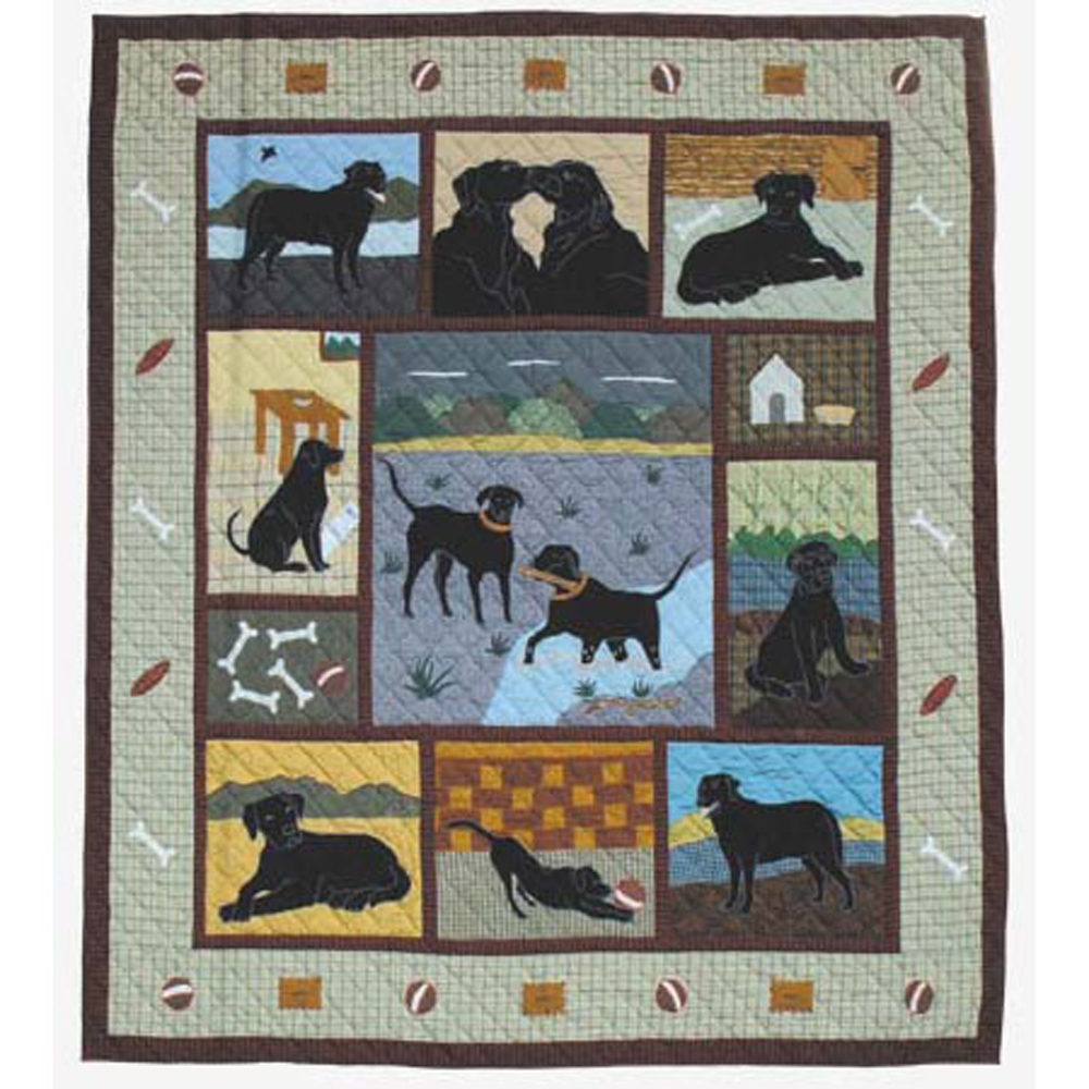 Black Lab Super Queen Quilt 92"W x 96"L