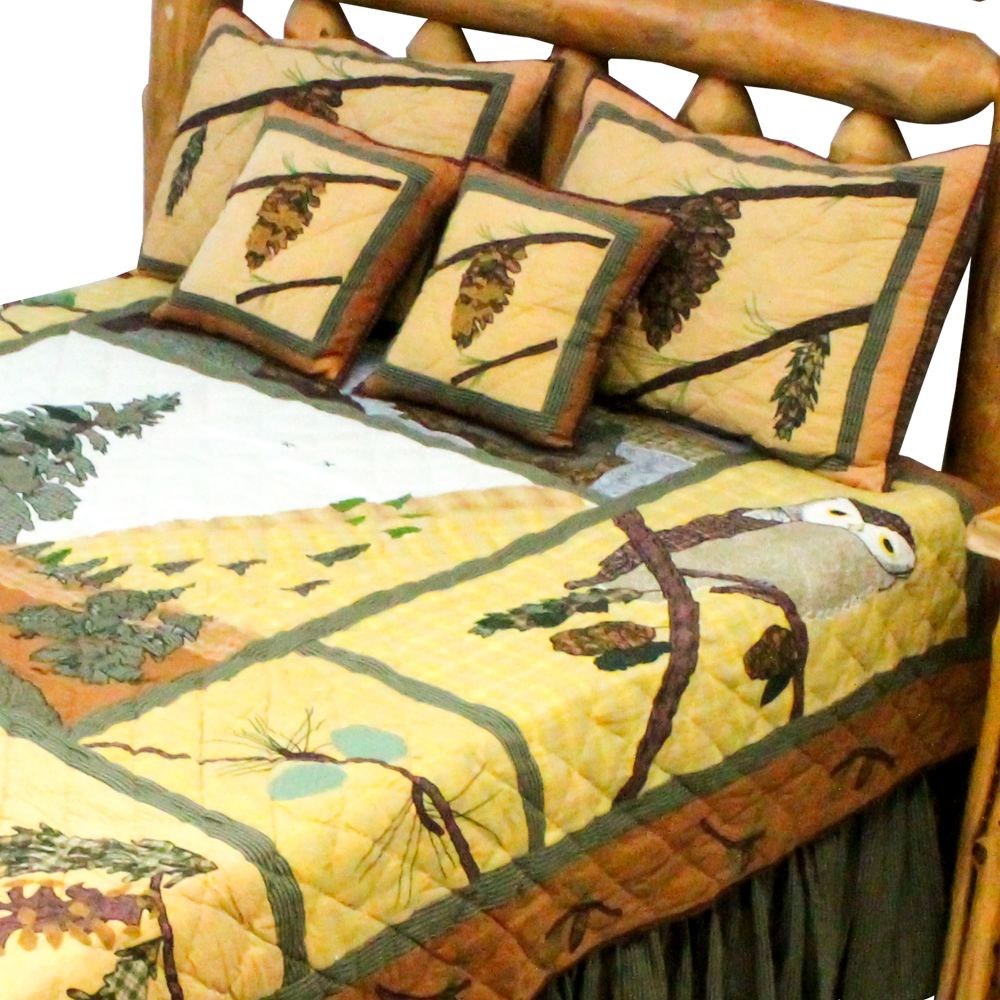Pine Cone Super Queen Quilt 92"W x 96"L