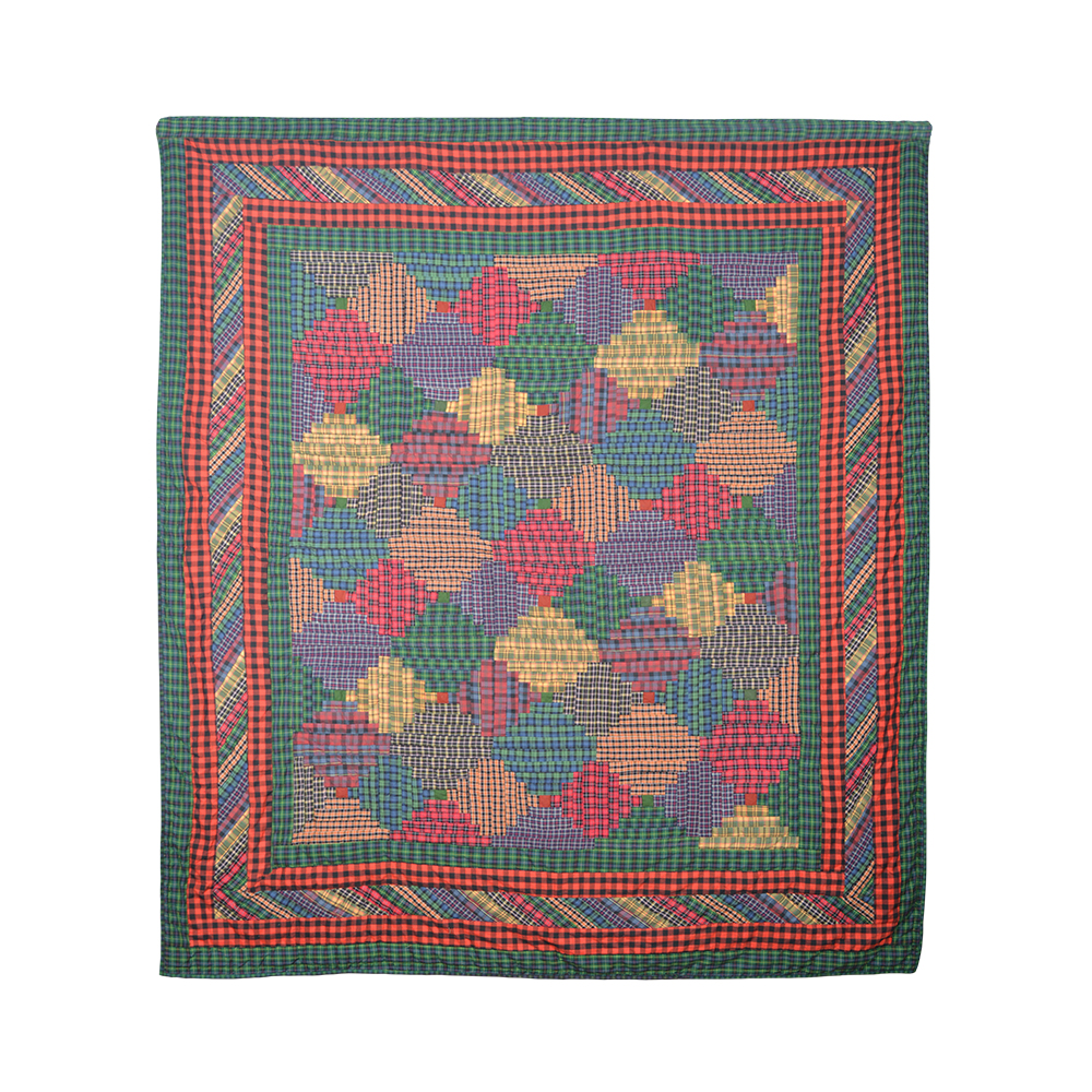 Tartan Log Cabin super queen quilt 92"w x 96"l