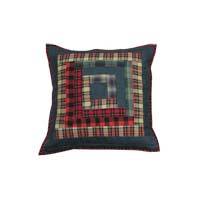 Red Log Cabin Toss Pillow 16"W x 16"L